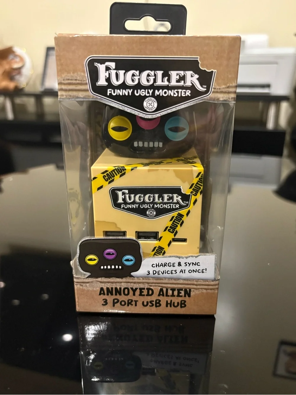 Fuggler Annoyed Alien Yellow 3-Port USB Hub